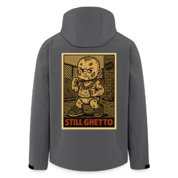 Still Ghetto – Baby with Fist and Gold Chain - Men’s Recycled Softshell Jacket by Stanley/Stella - black - Back - AI Model Male 185 light (185cm)