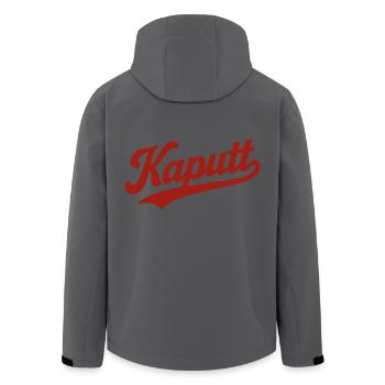 Broken lettering in retro look - Men’s Recycled Softshell Jacket by Stanley/Stella - black - Back - AI Model Male 185 light (185cm)