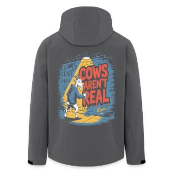 Chèvre avec bombe aérosol et vache folle disant - Veste softshell homme en polyester recyclé Stanley/Stella - noir - Dos - AI Model Male 185 light (185cm)
