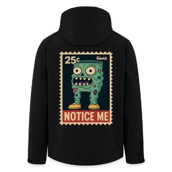 Zombie Pants Monster with Big Eyes and Teeth - Men’s Recycled Softshell Jacket by Stanley/Stella - black - Back - AI Model Male 185 light (185cm)
