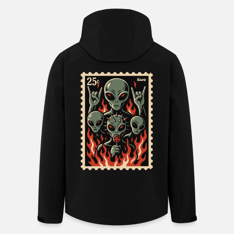 Aliens with mask and fire - Men’s Recycled Softshell Jacket by Stanley/Stella - black