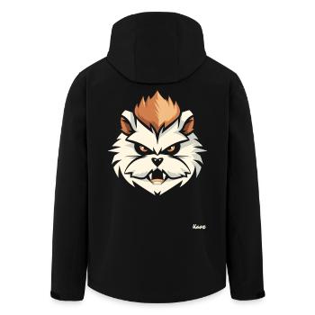 Wütender Hamster Kopf mit Irokesenschnitt - Recycelte Männer Softshell-Jacke von Stanley/Stella - Schwarz - Hinten - AI Model Male 185 light (185cm)
