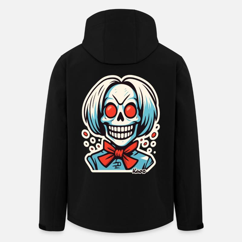 Squelette souriant avec ruban rouge - Veste softshell homme en polyester recyclé Stanley/Stella - noir