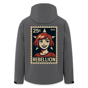 Girl rebel with star and freckles - Men’s Recycled Softshell Jacket by Stanley/Stella - black - Back - AI Model Male 185 light (185cm)