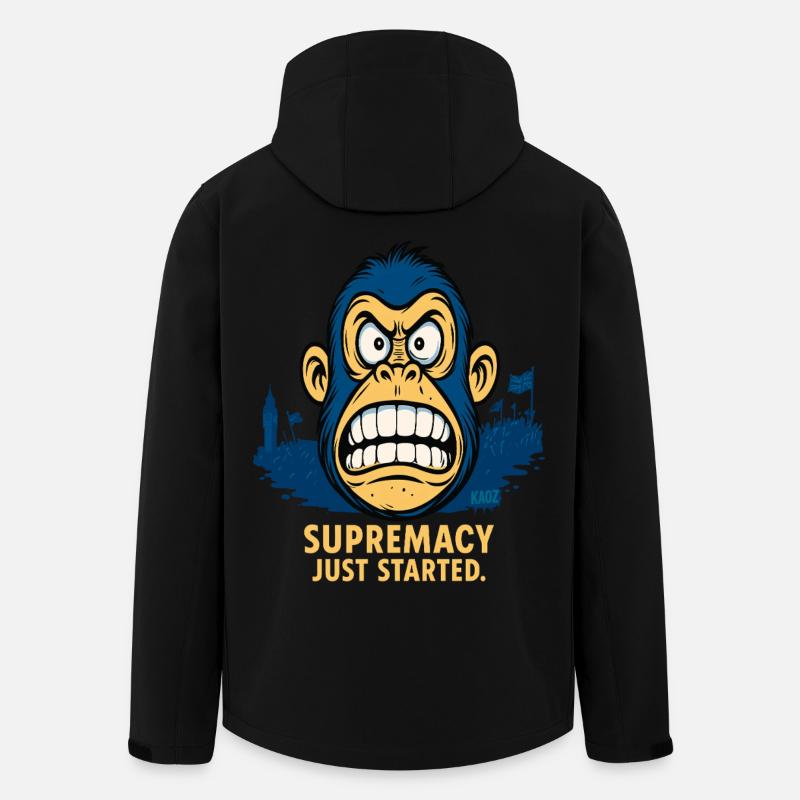 Angry monkey with crowd - Men’s Recycled Softshell Jacket by Stanley/Stella - black