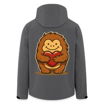 Mignon animal flou avec un cœur rouge - Veste softshell homme en polyester recyclé Stanley/Stella - noir - Dos - AI Model Male 185 light (185cm)