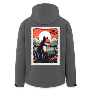 Renard devant les montagnes au coucher du soleil - Veste softshell homme en polyester recyclé Stanley/Stella - noir - Dos - AI Model Male 185 light (185cm)