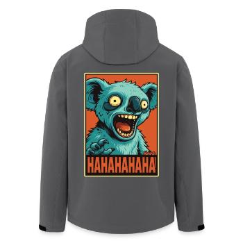 Schreiender lachender Comic Koala - Recycelte Männer Softshell-Jacke von Stanley/Stella - Schwarz - Hinten - AI Model Male 185 light (185cm)