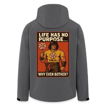 Muscular warrior man with lollipop comic style - Men’s Recycled Softshell Jacket by Stanley/Stella - black - Back - AI Model Male 185 light (185cm)