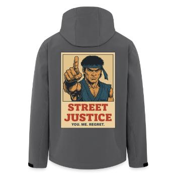 Straßenkämpfer Comic Retro Street Justice Shirt - Recycelte Männer Softshell-Jacke von Stanley/Stella - Schwarz - Hinten - AI Model Male 185 light (185cm)