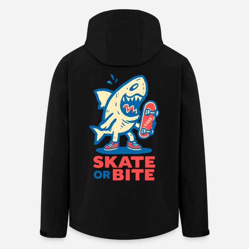 Comic-Hai mit Skateboard und Spruch - Recycelte Männer Softshell-Jacke von Stanley/Stella - Schwarz