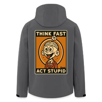 Homme comique avec un cerveau et une langue sortie - Veste softshell homme en polyester recyclé Stanley/Stella - noir - Dos - AI Model Male 185 light (185cm)