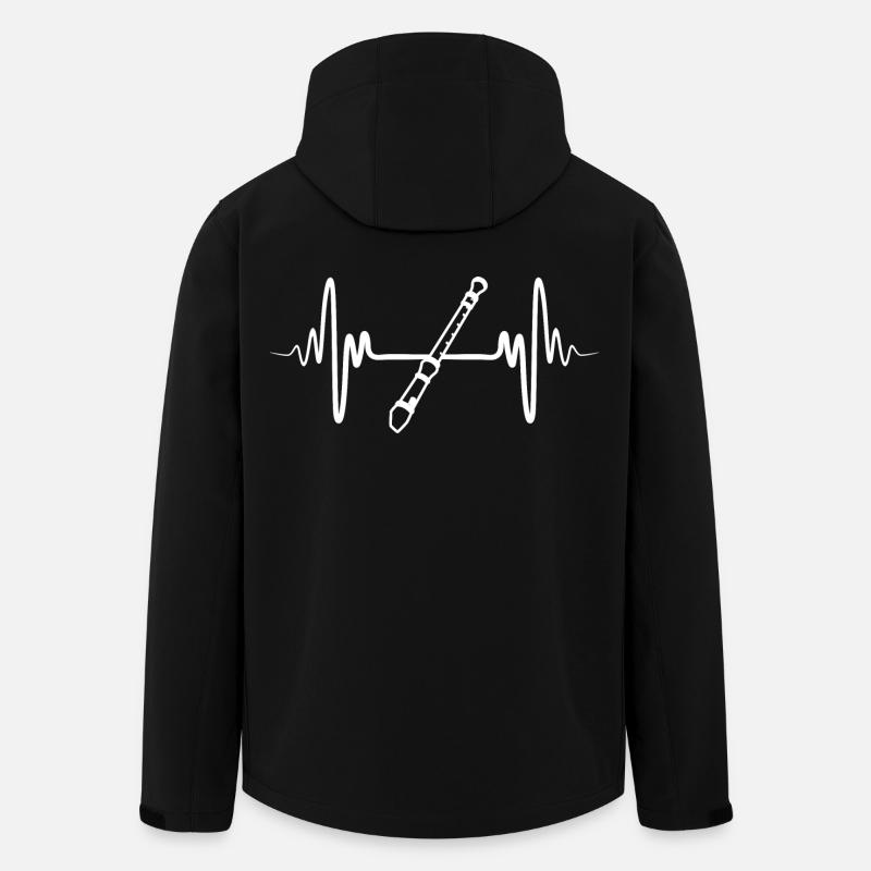 Croquis de flûte - Veste softshell homme en polyester recyclé Stanley/Stella - noir