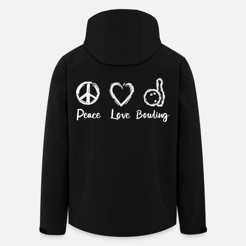 Peace Love Bowling - Men’s Recycled Softshell Jacket by Stanley/Stella - black