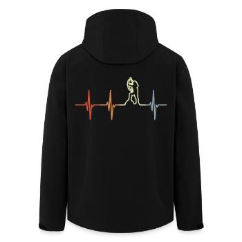 Archer Girls ECG Line - Men’s Recycled Softshell Jacket by Stanley/Stella - black - Back - AI Model Male 185 light (185cm)