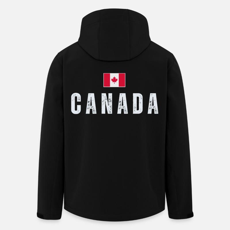 Drapeau canadien, patriote canadien - Veste softshell homme en polyester recyclé Stanley/Stella - noir