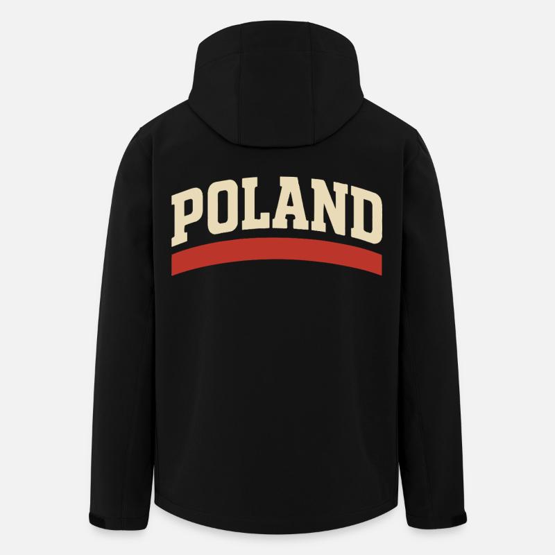 Poland Retro Typography - Men’s Recycled Softshell Jacket by Stanley/Stella - black