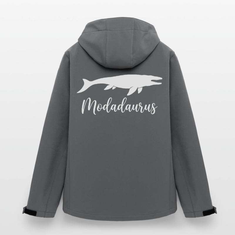 Modadaurus Mosasaurus Dinosaur Dad Men’s Recycled Softshell Jacket Discoverer by Stanley/Stella