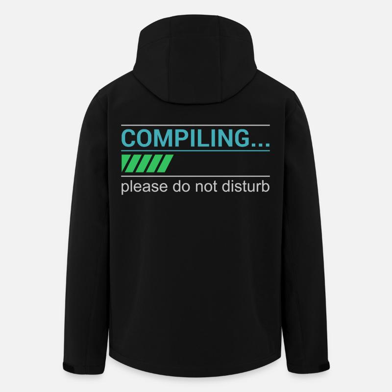 Funny Programmer T-Shirt - Compiling Please - Men’s Recycled Softshell Jacket by Stanley/Stella - black