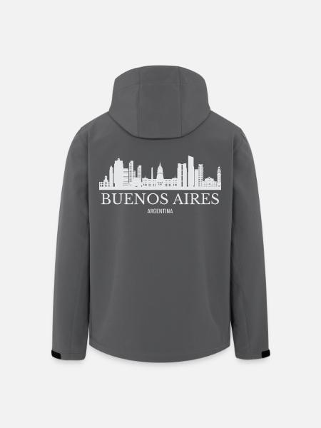 Buenos Aires Skyline, Buenos Aires Argentine - Veste softshell homme en polyester recyclé Stanley/Stella - noir