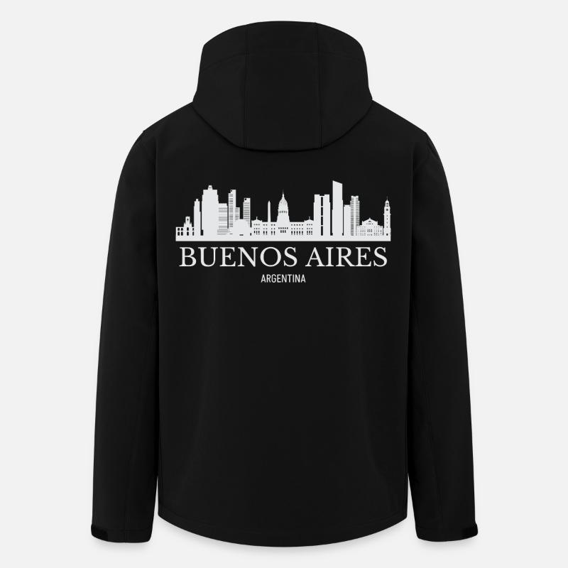 Buenos Aires Skyline, Buenos Aires Argentine - Veste softshell homme en polyester recyclé Stanley/Stella - noir