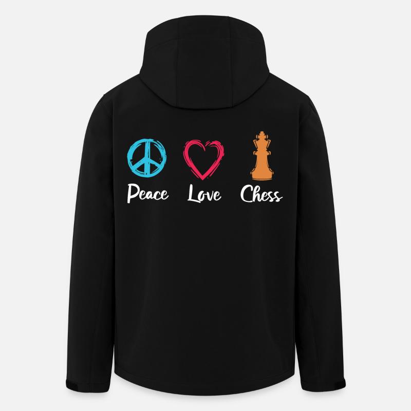 Peace Love Chess - Men’s Recycled Softshell Jacket by Stanley/Stella - black