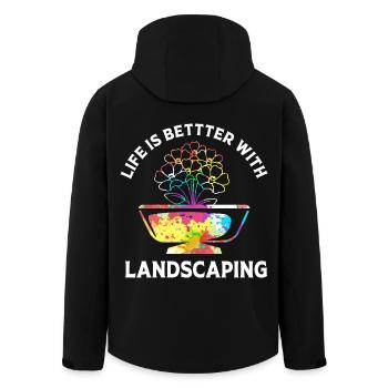 Paysagiste Jardinier Jardinier Jardin - Veste softshell homme en polyester recyclé Stanley/Stella - noir - Dos - AI Model Male 185 light (185cm)