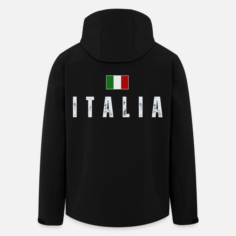 Italian flag, Italian pride - Men’s Recycled Softshell Jacket by Stanley/Stella - black