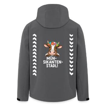 Müh-Sikanten-Stadl - Veste softshell homme en polyester recyclé Stanley/Stella - charbon - Dos - AI Model Male 185 light (185cm)