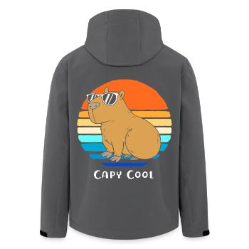 Capybara Capibara - Recycelte Männer Softshell-Jacke von Stanley/Stella - Schwarz - Hinten - AI Model Male 185 light (185cm)
