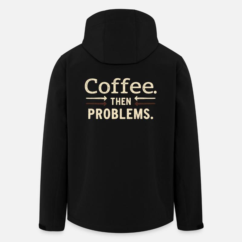 Kaffee, dann Probleme Spruch - Recycelte Männer Softshell-Jacke von Stanley/Stella - Schwarz