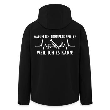 Trompete Weil ich es kann - Trompeter - Recycelte Männer Softshell-Jacke von Stanley/Stella - Schwarz - Hinten - AI Model Male 185 light (185cm)