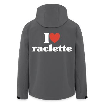 I Love Raclette Love Humor Cheese Gift Ski - Men’s Recycled Softshell Jacket by Stanley/Stella - black - Back - AI Model Male 185 light (185cm)
