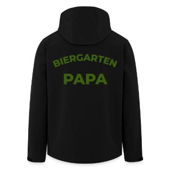 Biergarten Papa–Lustiges Vater Bier Frühlingfest - Recycelte Männer Softshell-Jacke von Stanley/Stella - Schwarz - Hinten - AI Model Male 185 light (185cm)