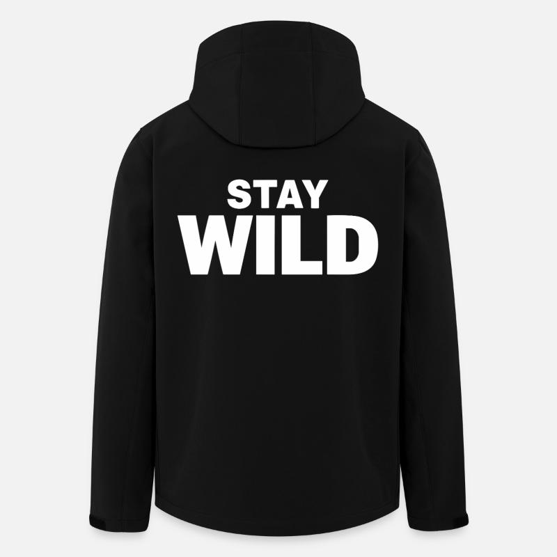 STAY WILD Adventure Freedom Statement - Men’s Recycled Softshell Jacket by Stanley/Stella - black