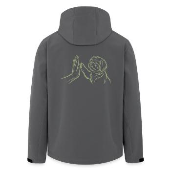 Poignée de main de chien High Five Paw Connexion humaine - Veste softshell homme en polyester recyclé Stanley/Stella - noir - Dos - AI Model Male 185 light (185cm)