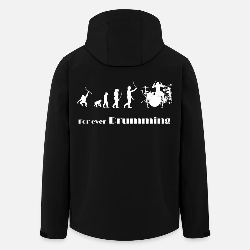 Evolution - Pour toujours jouer du tambour - Veste softshell homme en polyester recyclé Stanley/Stella - noir