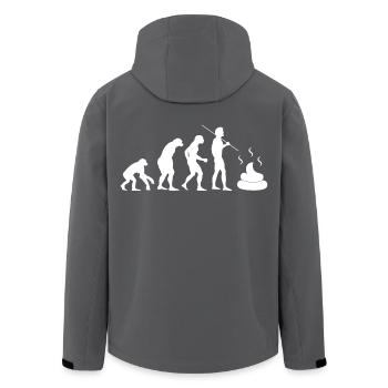 Darmevolution - Recycelte Männer Softshell-Jacke von Stanley/Stella - Schwarz - Hinten - AI Model Male 185 light (185cm)