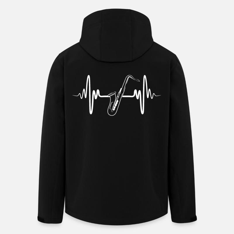 Saxophon Herzschlag EKG - Recycelte Männer Softshell-Jacke von Stanley/Stella - Schwarz