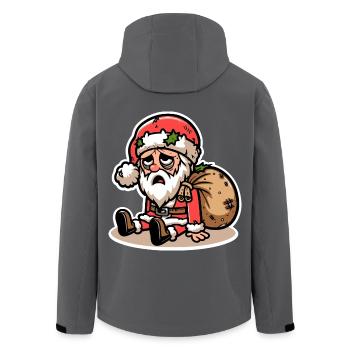 Funny Tired Santa Claus - Men’s Recycled Softshell Jacket by Stanley/Stella - black - Back - AI Model Male 185 light (185cm)