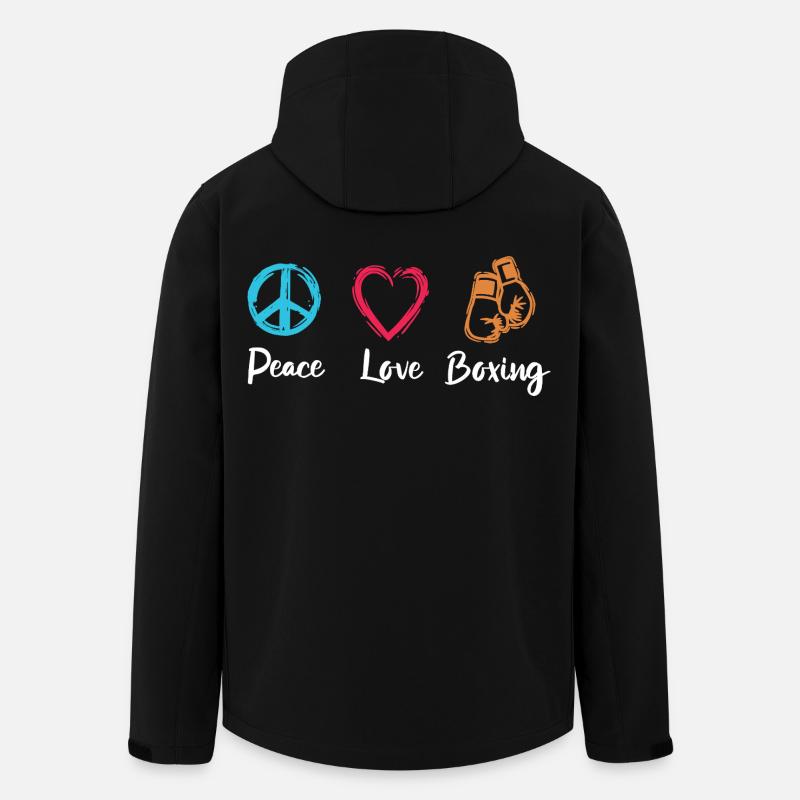 Peace Love Boxing - Men’s Recycled Softshell Jacket by Stanley/Stella - black