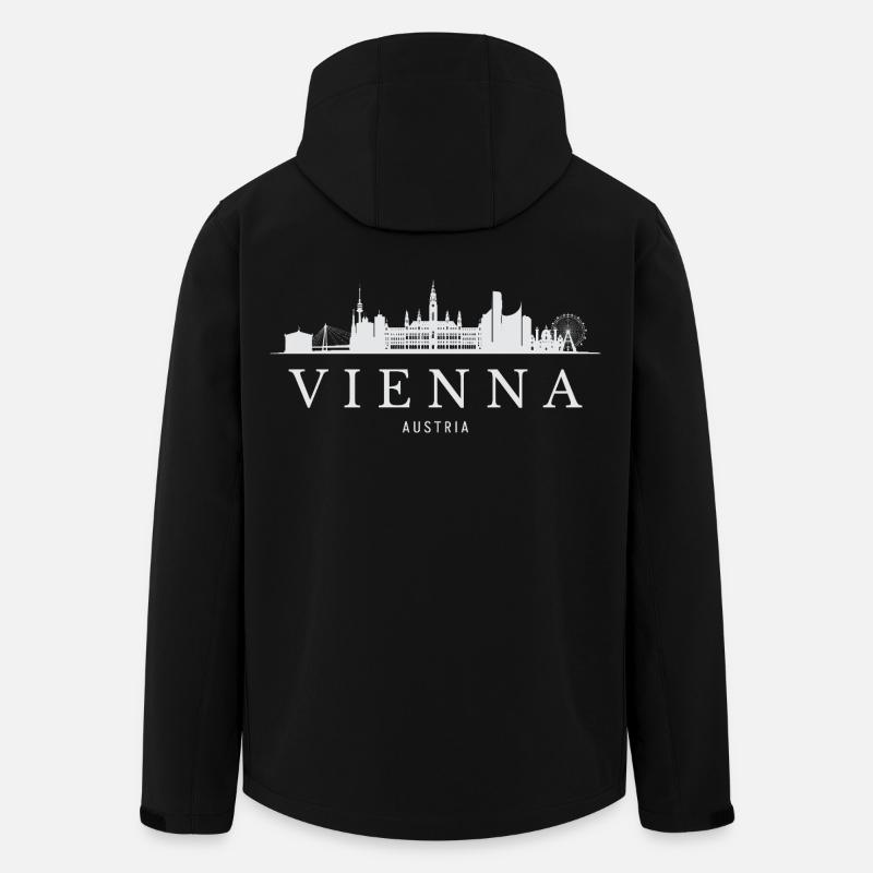 Silhouette de Vienne, Vienne Autriche - Veste softshell homme en polyester recyclé Stanley/Stella - noir