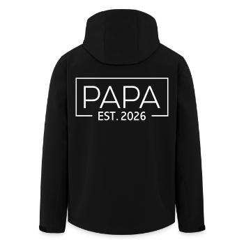 Papa est. 2026 Vater 2026 Erstes Mal Papa 2026 - Recycelte Männer Softshell-Jacke von Stanley/Stella - Schwarz - Hinten - AI Model Male 185 light (185cm)