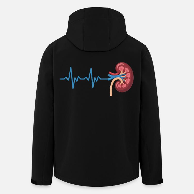 Graphe du rythme rénal - Veste softshell homme en polyester recyclé Stanley/Stella - noir