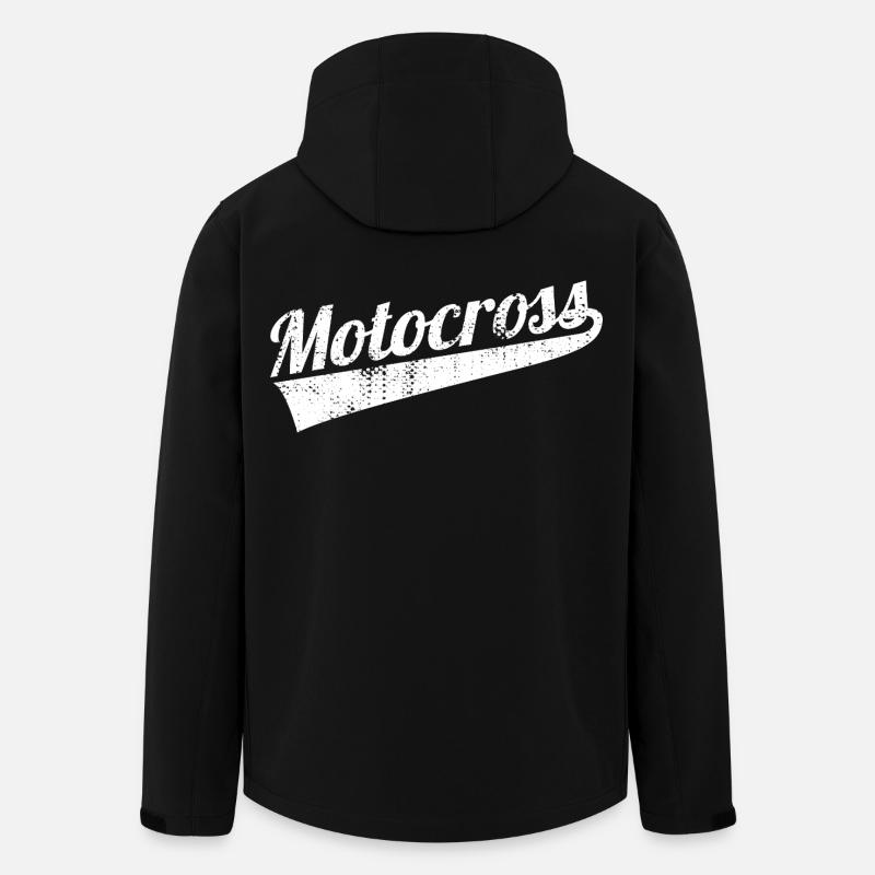 Motocross Retro - Recycelte Männer Softshell-Jacke Discoverer von Stanley/Stella - Schwarz