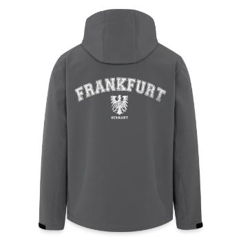 Frankfurt Germany - Men’s Recycled Softshell Jacket by Stanley/Stella - black - Back - AI Model Male 185 light (185cm)
