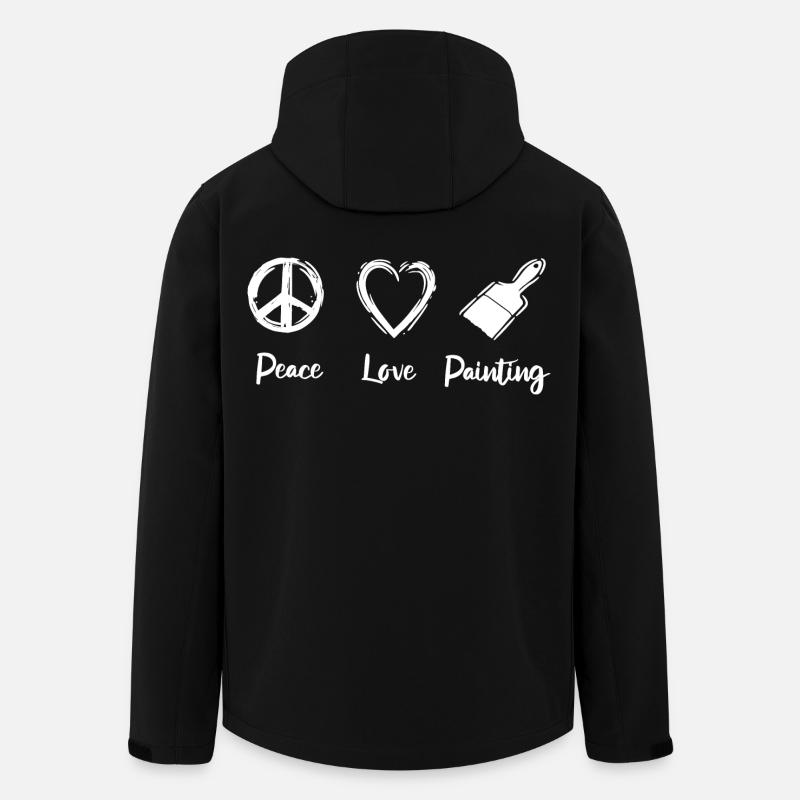Peace Love Painting - Men’s Recycled Softshell Jacket by Stanley/Stella - black