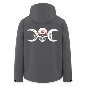 White Whimsical Skull - Men’s Recycled Softshell Jacket by Stanley/Stella - black - Back - AI Model Male 185 light (185cm)