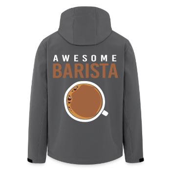 Espresso Coffee Caffeine Barista - Men’s Recycled Softshell Jacket by Stanley/Stella - anthracite - Back - AI Model Male 185 light (185cm)