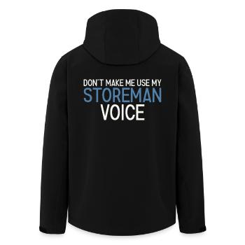 Storeman Voice - Men’s Recycled Softshell Jacket by Stanley/Stella - black - Back - AI Model Male 185 light (185cm)